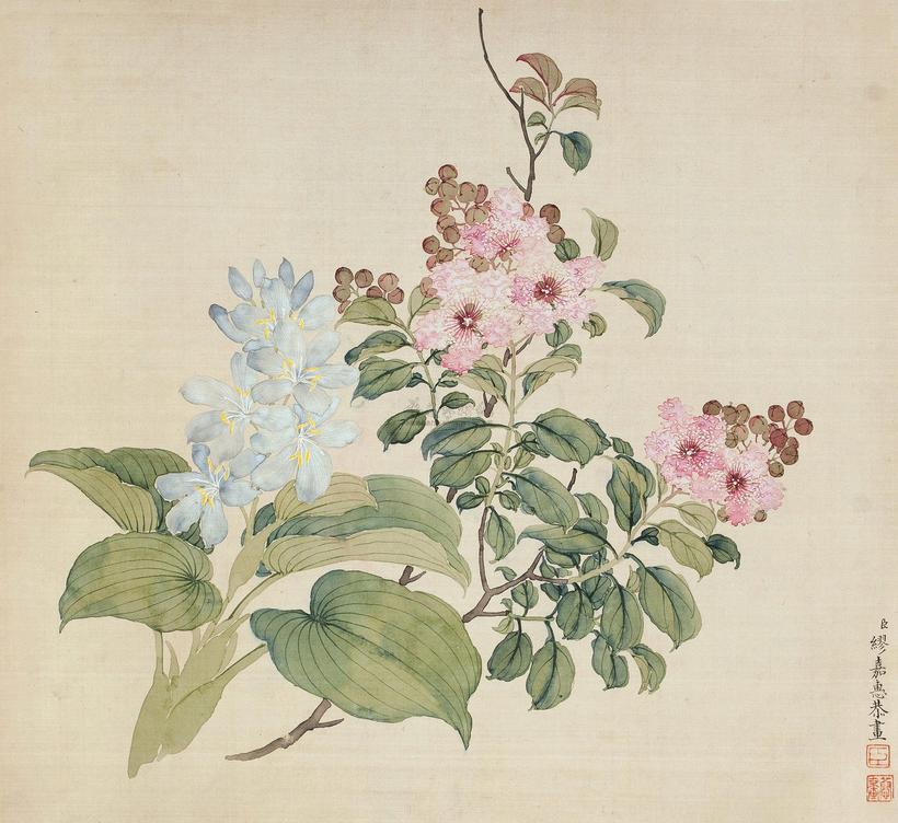 缪嘉惠 花卉 立轴