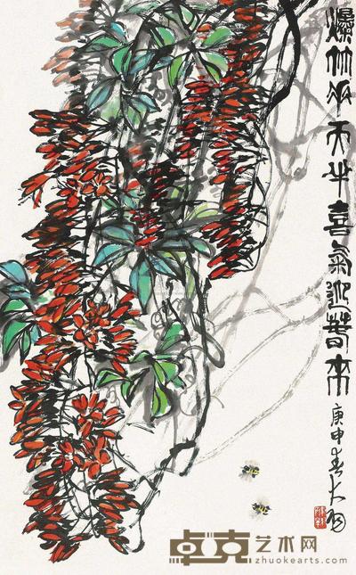 陈大羽 爆竹垂天半 镜心 60×97cm