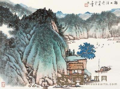 宋玉麟 溪山泊舟 镜片 40×30cm