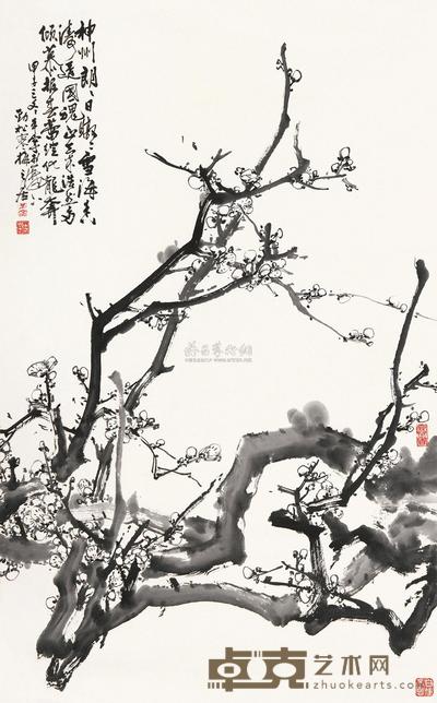 于希宁 白梅图 镜心 59×96cm