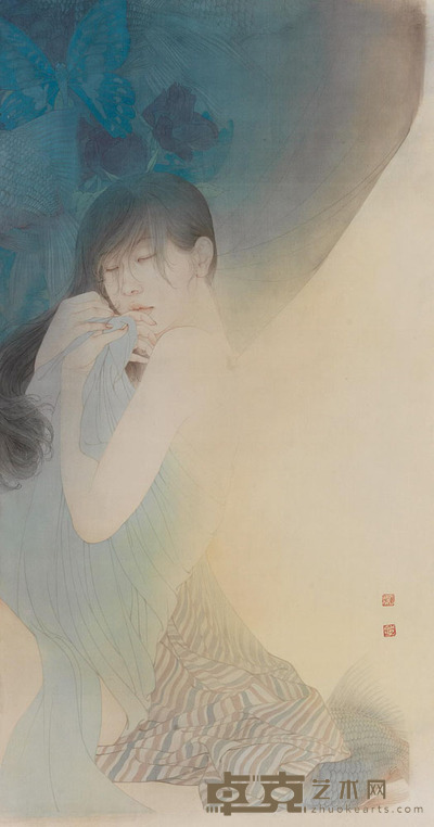 刘瑶 白夜 镜心 101×50cm