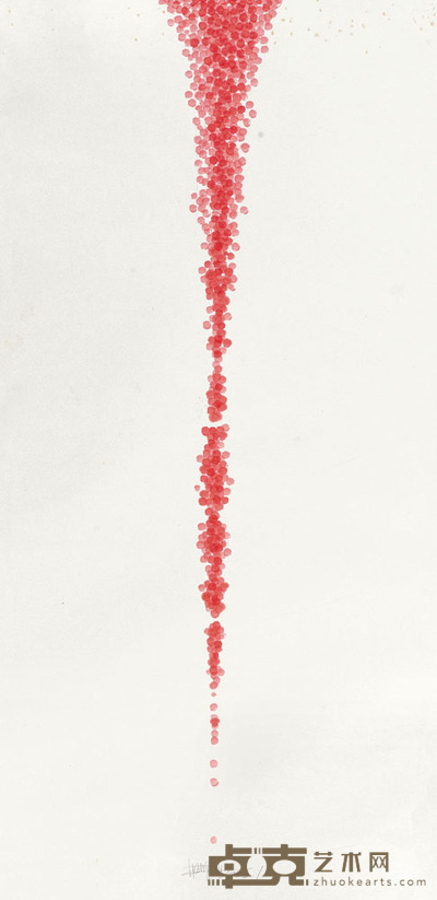 张羽 2005年作 指印 镜心 138×68.5cm