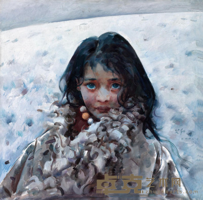 艾轩 2002年作 藏族女孩 60×60cm