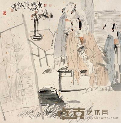 唐勇力 愿学秋胡妇 贞心比古松 镜片 66×66cm