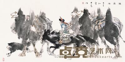 刘大为 2007年作 瀚海行 镜片 69×137cm