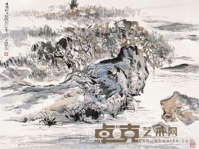 程十发 1981年作 颐和园一角 镜片 67.5×90cm