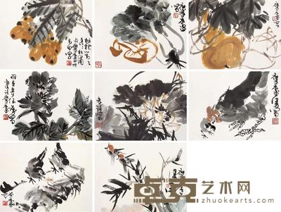 许麟庐 2010年作 花鸟 册页 31.5×45cm×8