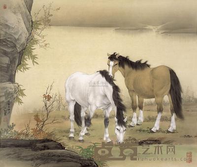 王生勇 2005年作 神骏图 镜片 75×89cm