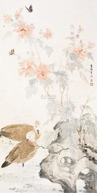 姚丽彬 2012年作 花鸟 镜片