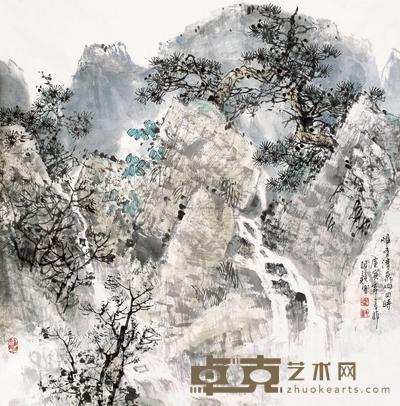 武羽竞 2010年作 唯有清泉响四时 镜片 69×68cm