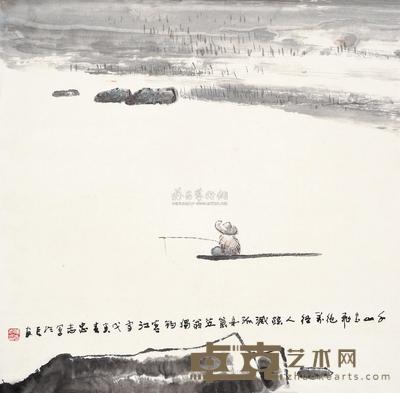 陈忠志 寒江独钓 镜片 69.5×70cm