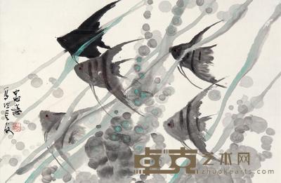 陈忠志 鱼乐 镜框 45×68cm