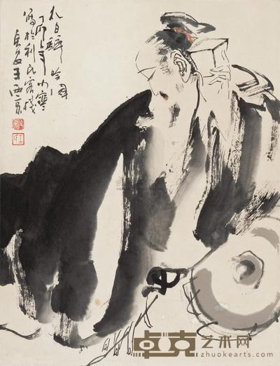 王西京 太白醉吟图 立轴 67×52cm