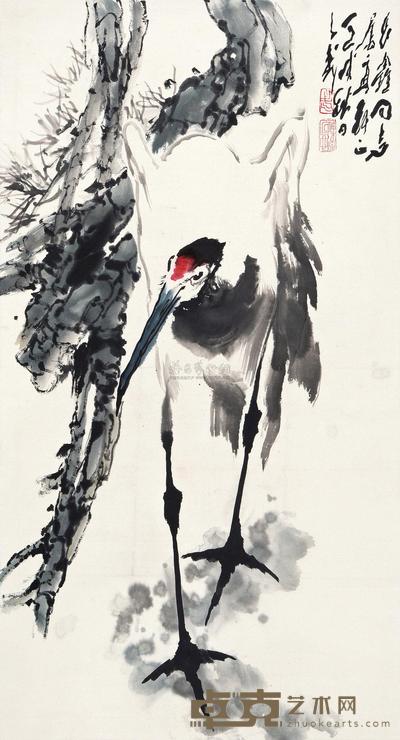 王子武 松鹤延年 镜片 100×54cm