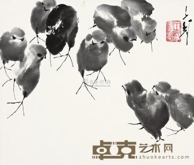 王子武 群鸡 立轴 34.5×41cm