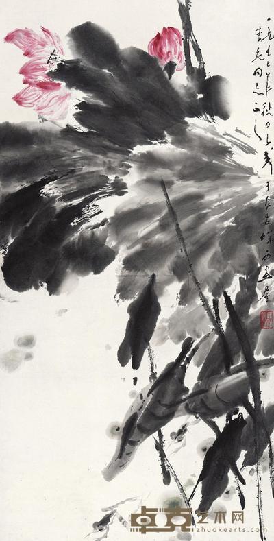 王子武 荷塘蛙趣 镜片 133×67.5cm