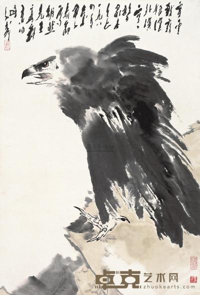 王子武 鹰 镜片 99×67cm