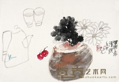 张之光 萧斋清供 镜心 54×75cm