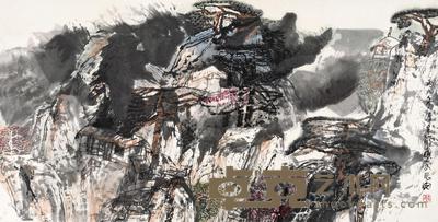 王金岭 松山幽居 镜片 70×138cm