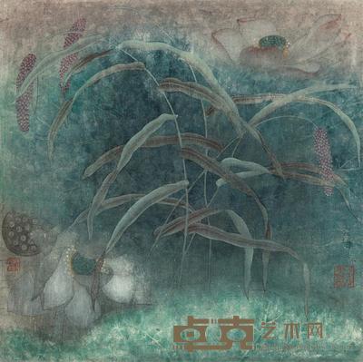 江宏伟 荷花 镜片 32×32cm