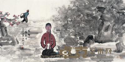 张立柱 槐乡浓春时 镜心 68×137cm