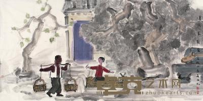 张立柱 清润家园图 镜心 68.5×136.5cm