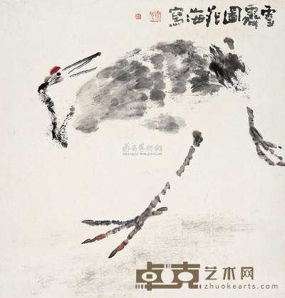 晁海 雪霁图 镜片 56×53cm