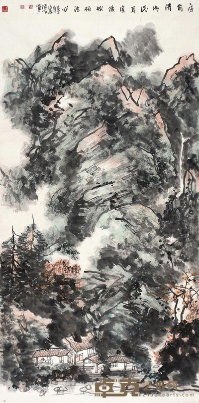张振学 房前清水洗耳 镜片 138×68.5cm