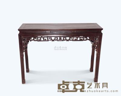 清 红木博古龙纹条桌 长119cm