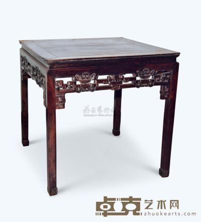 清 红木寿字纹方桌 长87cm