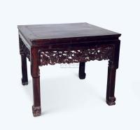 清 红木灵芝纹方桌