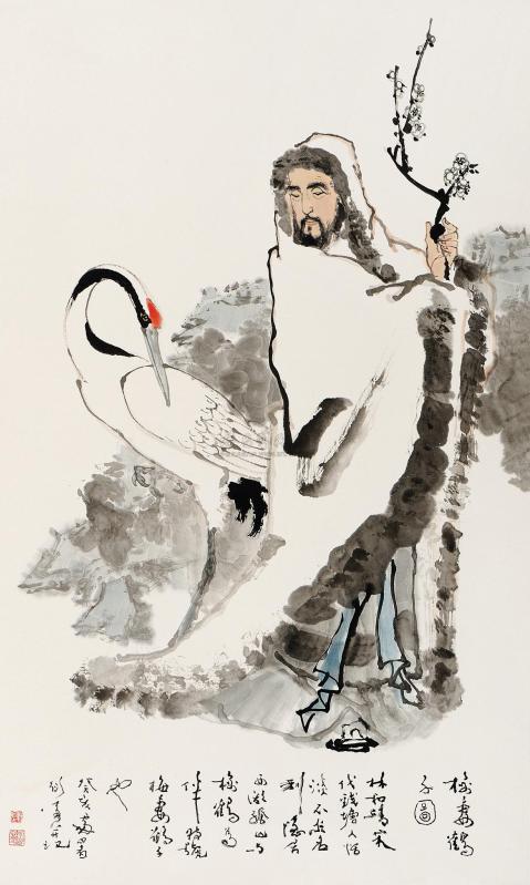 陈衍宁 癸亥（1983年）作 梅妻鹤子图 立轴