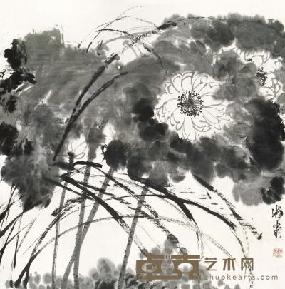 刘海粟 荷花 立轴 68.5×68cm