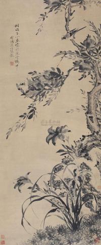 张敔 1768年作 花鸟 立轴