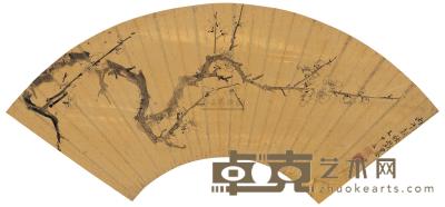 王中立 梅花 扇面片 17×48cm