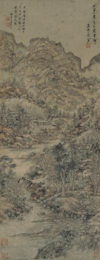 张彦 1657年作 山水 立轴
