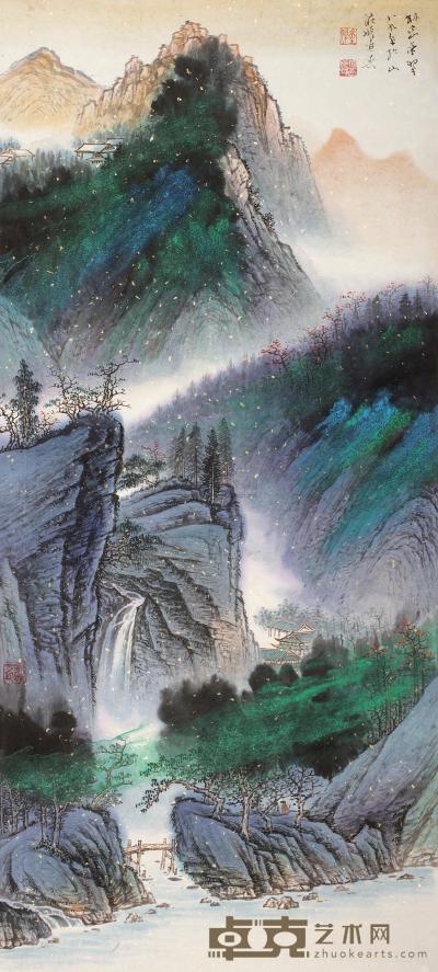 姬进春 1998年作 山水 镜心 115×52cm