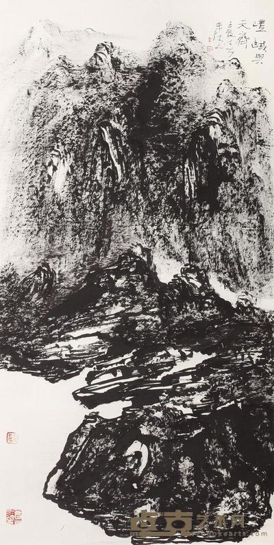 曾来德 2012年作 山水 镜心 136×68cm