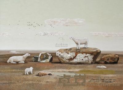 苗景昌 2010年作 眺望远方的羊 110×150cm