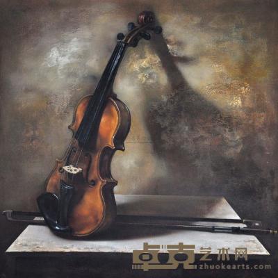 果慧杰 1991年作 小提琴 73×73cm