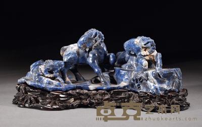 清中期 青金石三羊开泰摆件 长18.1cm