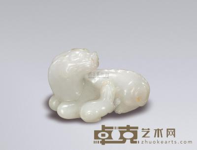 清中期 白玉瑞兽 长6cm