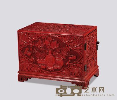 清 剔红寿字双龙纹百宝箱 34.5×20.7×25cm