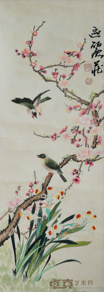 区丽庄  花鸟 65×23cm（约1.3平尺）