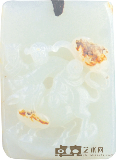 和田籽玉麒麟送子牌 L:5.6cm