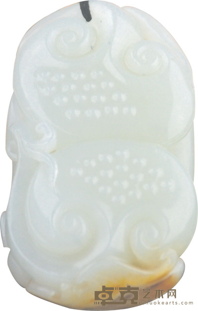 和田籽玉如意手把件 L:6.3cm