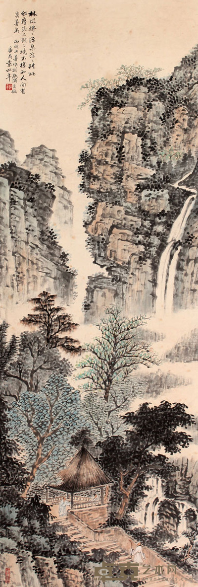 袁松年 山水立轴 103×35