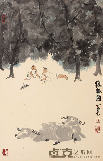 李可染 牧牛图立轴 68×44