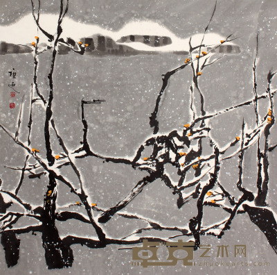 白庚延 雪景立轴 68×68