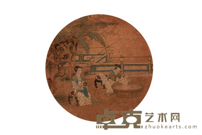 仇  英 人物团扇镜片 25×25